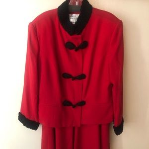 George Simonton two piece Red & Black Skirt Set.